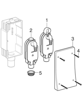 Inbouwsifons voor wasmachine, met inbouwdoos