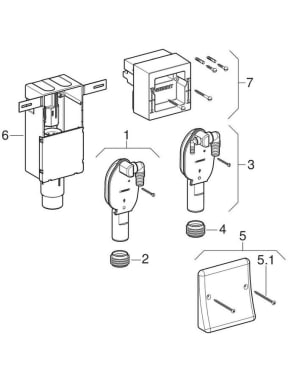 Concealed traps for machines, with in-wall cabinet