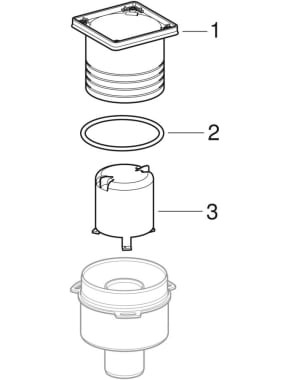 Floor drains with inlet funnel and straight connector, slotted grating 10 x 10 cm