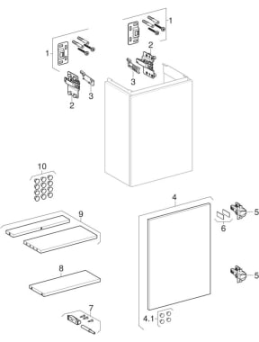 Unterschränke für Handwaschbecken, mit einer Tür (Geberit Acanto)