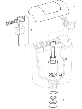 Exposed cisterns AP113, stop-and-go flush