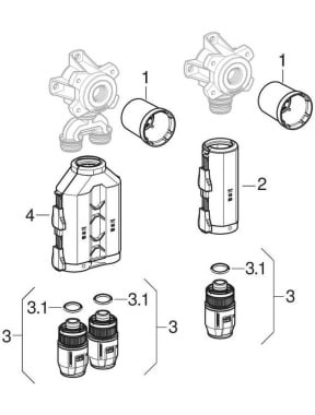 Boîtiers de raccordement électrique 90° Geberit PushFit