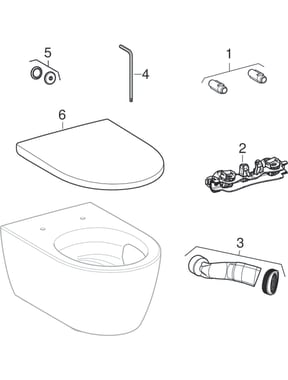 Wall-hung WCs with bidet function, TurboFlush (Geberit iCon, Smyle Square)