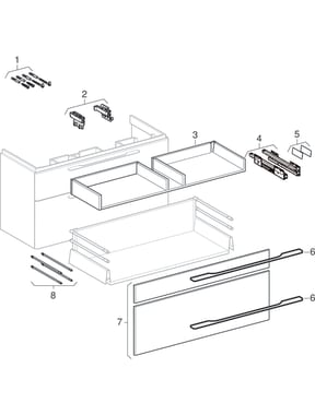 Cabinets for double washbasin, with two drawers (Geberit Smyle, 335, Traffic)