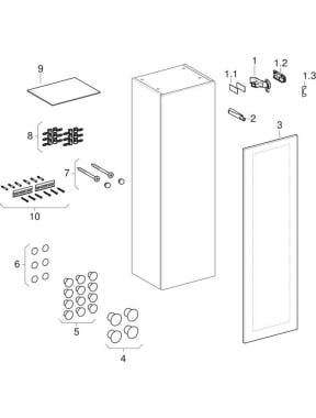 Armoires demi-hautes avec une porte (Geberit Smyle Square)
