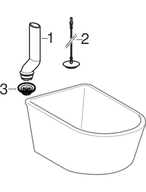 Drain assemblies for baby bathtubs (Geberit 300 Kids, Bambini, Kind)