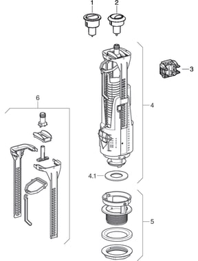 Flush valves type 240, dual flush