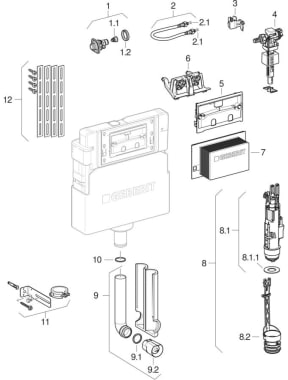 Alpha concealed cisterns 12 cm (from year of construction 2023)